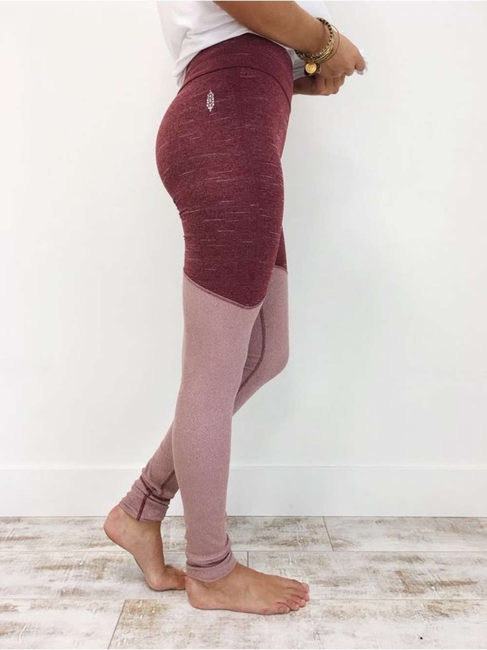 Free People Movement Evolution Ribbed Colorblock Leggings EUC size small
